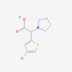 molecular formula C10H12BrNO2S B2559266 (4-Bromo-2-thienyl)(pyrrolidin-1-yl)acetic acid hydrochloride CAS No. 1249997-23-6
