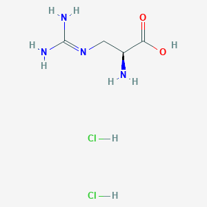 molecular formula C4H12Cl2N4O2 B2559267 (S)-2-氨基-3-胍基丙酸二盐酸盐 CAS No. 2216751-08-3
