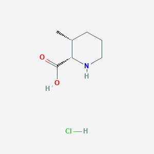 molecular formula C7H14ClNO2 B2559273 cis-3-Methylpiperidine-2-carboxylic acid hcl CAS No. 1909288-43-2