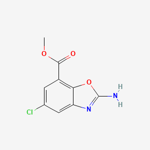 molecular formula C9H7ClN2O3 B2559275 2-Amino-5-chloro-benzooxazole-7-carboxylic acid methyl ester CAS No. 1499226-34-4