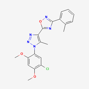 molecular formula C20H18ClN5O3 B2559279 5-(1-(5-chloro-2,4-dimethoxyphenyl)-5-methyl-1H-1,2,3-triazol-4-yl)-3-(o-tolyl)-1,2,4-oxadiazole CAS No. 941882-25-3