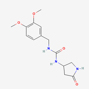 molecular formula C14H19N3O4 B2559282 1-(3,4-二甲氧基苄基)-3-(5-氧代吡咯烷-3-基)脲 CAS No. 1351660-50-8