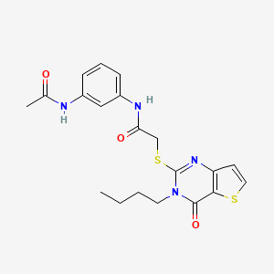 2-({3-butyl-4-oxo-3H,4H-thieno[3,2-d]pyrimidin-2-yl}sulfanyl)-N-(3-acetamidophenyl)acetamide