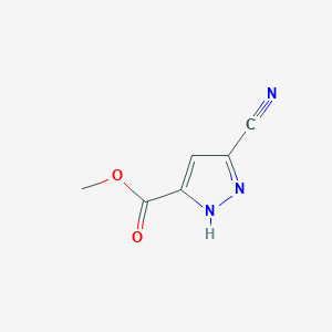 molecular formula C6H5N3O2 B2559288 Methyl 5-cyano-1h-pyrazole-3-carboxylate CAS No. 960234-95-1