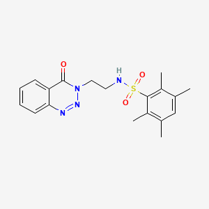 molecular formula C19H22N4O3S B2559291 2,3,5,6-tetramethyl-N-(2-(4-oxobenzo[d][1,2,3]triazin-3(4H)-yl)ethyl)benzenesulfonamide CAS No. 1903687-69-3