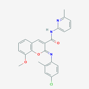 molecular formula C24H20ClN3O3 B2559293 (2Z)-2-[(4-chloro-2-methylphenyl)imino]-8-methoxy-N-(6-methylpyridin-2-yl)-2H-chromene-3-carboxamide CAS No. 1327170-22-8
