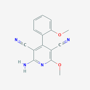 molecular formula C15H12N4O2 B255930 2-Amino-6-methoxy-4-(2-methoxyphenyl)pyridine-3,5-dicarbonitrile 
