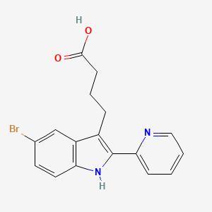molecular formula C17H15BrN2O2 B2559303 4-(5-bromo-2-pyridin-2-yl-1H-indol-3-yl)butanoic Acid CAS No. 890005-11-5