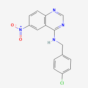 molecular formula C15H11ClN4O2 B2559320 N-(4-chlorobenzyl)-6-nitro-4-quinazolinamine CAS No. 882083-52-5