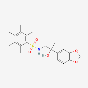 N-(2-(benzo[d][1,3]dioxol-5-yl)-2-hydroxypropyl)-2,3,4,5,6-pentamethylbenzenesulfonamide
