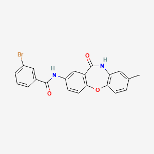 molecular formula C21H15BrN2O3 B2559331 3-bromo-N-(8-methyl-11-oxo-10,11-dihydrodibenzo[b,f][1,4]oxazepin-2-yl)benzamide CAS No. 922083-53-2