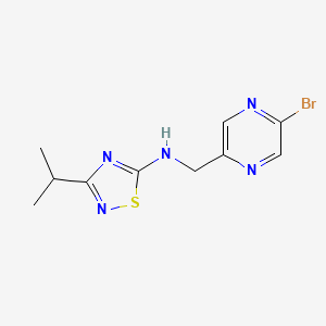 molecular formula C10H12BrN5S B2559345 N-[(5-bromopyrazin-2-yl)methyl]-3-(propan-2-yl)-1,2,4-thiadiazol-5-amine CAS No. 2094343-57-2