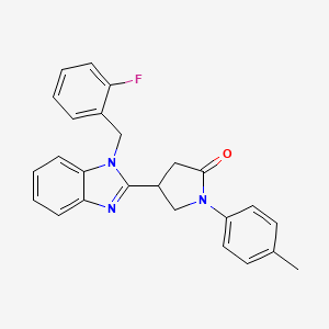 molecular formula C25H22FN3O B2559352 4-(1-(2-fluorobenzyl)-1H-benzo[d]imidazol-2-yl)-1-(p-tolyl)pyrrolidin-2-one CAS No. 844448-37-9
