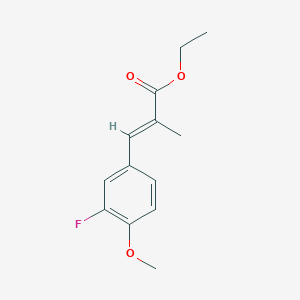 molecular formula C13H15FO3 B2559356 3-(3-氟-4-甲氧基苯基)-2-甲基丙-2-烯酸乙酯 CAS No. 1609289-58-8
