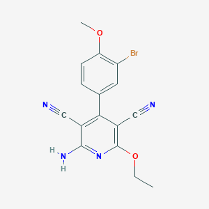 molecular formula C16H13BrN4O2 B255936 2-Amino-4-(3-bromo-4-methoxyphenyl)-6-ethoxy-3,5-pyridinedicarbonitrile 