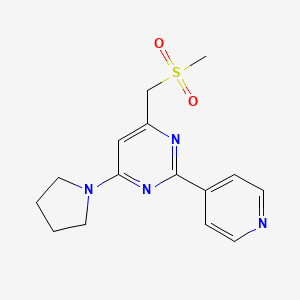 4-(Methanesulfonylmethyl)-2-(pyridin-4-yl)-6-(pyrrolidin-1-yl)pyrimidine