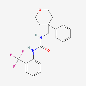 molecular formula C20H21F3N2O2 B2559368 1-((4-苯基四氢-2H-吡喃-4-基)甲基)-3-(2-(三氟甲基)苯基)脲 CAS No. 1207020-51-6