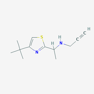 molecular formula C12H18N2S B2559369 [1-(4-Tert-butyl-1,3-thiazol-2-yl)ethyl](prop-2-yn-1-yl)amine CAS No. 1798759-22-4