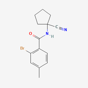 molecular formula C14H15BrN2O B2559371 2-Bromo-N-(1-cyanocyclopentyl)-4-methylbenzamide CAS No. 1553753-45-9