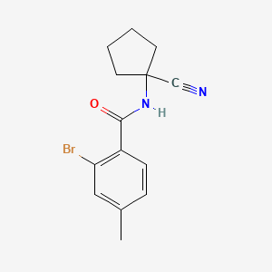 molecular formula C14H15BrN2O B2559371 2-溴-N-(1-氰基环戊基)-4-甲基苯甲酰胺 CAS No. 1553753-45-9