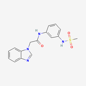 molecular formula C16H16N4O3S B2559375 2-(1H-benzo[d]imidazol-1-yl)-N-(3-(methylsulfonamido)phenyl)acetamide CAS No. 1207040-26-3