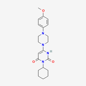 molecular formula C21H28N4O3 B2559385 1-环己基-6-羟基-4-(4-(4-甲氧基苯基)哌嗪基)-2(1H)-嘧啶酮 CAS No. 338956-32-4