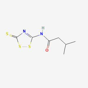 molecular formula C7H10N2OS3 B2559386 3-methyl-N-(3-thioxo-3H-1,2,4-dithiazol-5-yl)butanamide CAS No. 306980-53-0