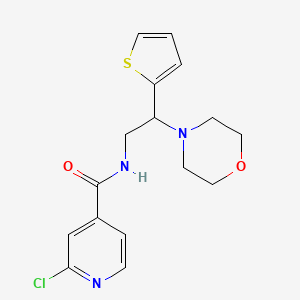 molecular formula C16H18ClN3O2S B2559387 2-chloro-N-[2-(morpholin-4-yl)-2-(thiophen-2-yl)ethyl]pyridine-4-carboxamide CAS No. 1119210-93-3