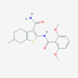 molecular formula C19H22N2O4S B255939 2-[(2,6-Dimethoxybenzoyl)amino]-6-methyl-4,5,6,7-tetrahydro-1-benzothiophene-3-carboxamide 
