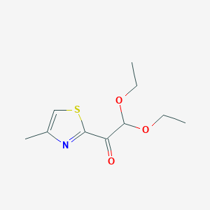 molecular formula C10H15NO3S B2559393 2,2-Diethoxy-1-(4-methylthiazol-2-yl)ethan-1-one CAS No. 2172020-51-6