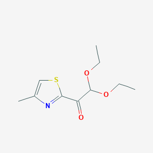 molecular formula C10H15NO3S B2559393 2,2-二乙氧基-1-(4-甲基噻唑-2-基)乙酮 CAS No. 2172020-51-6