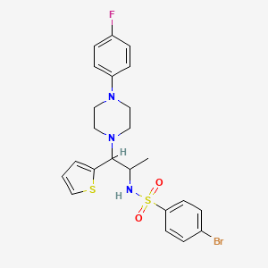 molecular formula C23H25BrFN3O2S2 B2559394 4-bromo-N-(1-(4-(4-fluorophenyl)piperazin-1-yl)-1-(thiophen-2-yl)propan-2-yl)benzenesulfonamide CAS No. 847381-37-7