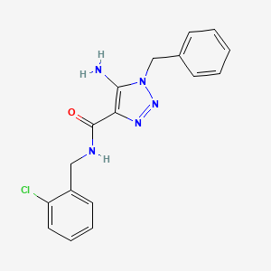 molecular formula C17H16ClN5O B2559410 5-amino-1-benzyl-N-(2-chlorobenzyl)-1H-1,2,3-triazole-4-carboxamide CAS No. 900013-27-6