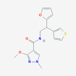 molecular formula C16H17N3O3S B2559411 N-[2-(furan-2-yl)-2-(thiophen-3-yl)ethyl]-3-methoxy-1-methyl-1H-pyrazole-4-carboxamide CAS No. 2097892-25-4