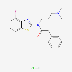molecular formula C20H23ClFN3OS B2559420 N-(3-(二甲氨基)丙基)-N-(4-氟苯并[d]噻唑-2-基)-2-苯乙酰胺盐酸盐 CAS No. 1216726-87-2