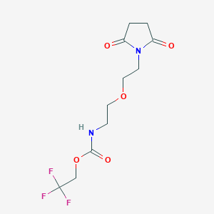 molecular formula C11H15F3N2O5 B2559424 2,2,2-Trifluoroethyl (2-(2-(2,5-dioxopyrrolidin-1-yl)ethoxy)ethyl)carbamate CAS No. 2034615-22-8