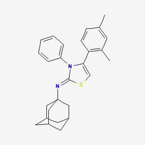 molecular formula C27H30N2S B2559425 (Z)-N-(4-(2,4-二甲苯基)-3-苯基噻唑-2(3H)-亚甲基)金刚烷-1-胺 CAS No. 324578-38-3