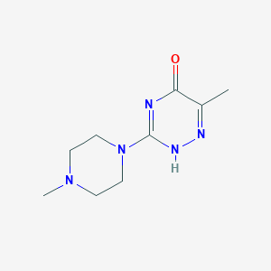 molecular formula C9H15N5O B255943 6-methyl-3-(4-methylpiperazin-1-yl)-2H-1,2,4-triazin-5-one 