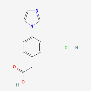 molecular formula C11H11ClN2O2 B2559446 2-[4-(1H-imidazol-1-yl)phenyl]acetic acid hydrochloride CAS No. 1955531-31-3