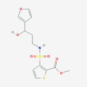 molecular formula C13H15NO6S2 B2559448 methyl 3-(N-(3-(furan-3-yl)-3-hydroxypropyl)sulfamoyl)thiophene-2-carboxylate CAS No. 1428349-05-6