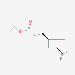 molecular formula C13H25NO2 B2559449 Tert-butyl 3-[(1R,3S)-3-amino-2,2-dimethylcyclobutyl]propanoate CAS No. 2248183-30-2