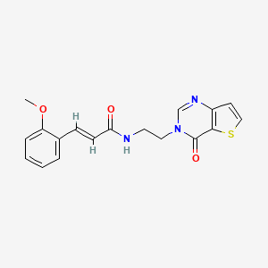 molecular formula C18H17N3O3S B2559486 (E)-3-(2-甲氧基苯基)-N-(2-(4-氧代噻吩并[3,2-d]嘧啶-3(4H)-基)乙基)丙烯酰胺 CAS No. 1904646-37-2