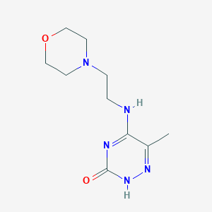 molecular formula C10H17N5O2 B255949 6-methyl-5-((2-morpholinoethyl)amino)-1,2,4-triazin-3(2H)-one 