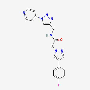 molecular formula C19H16FN7O B2559499 2-(4-(4-氟苯基)-1H-吡唑-1-基)-N-((1-(吡啶-4-基)-1H-1,2,3-三唑-4-基)甲基)乙酰胺 CAS No. 2034532-12-0