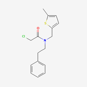 molecular formula C16H18ClNOS B2559508 2-chloro-N-[(5-methylthiophen-2-yl)methyl]-N-(2-phenylethyl)acetamide CAS No. 923751-35-3
