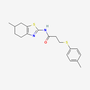 molecular formula C18H22N2OS2 B2559520 N-(6-methyl-4,5,6,7-tetrahydrobenzo[d]thiazol-2-yl)-3-(p-tolylthio)propanamide CAS No. 895461-23-1