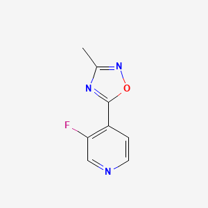 molecular formula C8H6FN3O B2559525 5-(3-Fluoropyridin-4-yl)-3-methyl-1,2,4-oxadiazole CAS No. 1855484-93-3