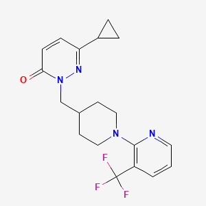 B2559545 6-Cyclopropyl-2-({1-[3-(trifluoromethyl)pyridin-2-yl]piperidin-4-yl}methyl)-2,3-dihydropyridazin-3-one CAS No. 2097891-15-9