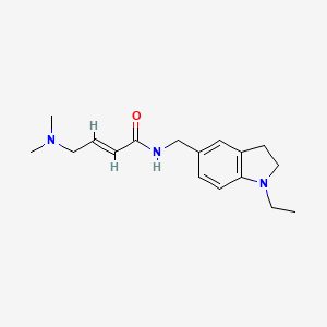 B2559557 (E)-4-(Dimethylamino)-N-[(1-ethyl-2,3-dihydroindol-5-yl)methyl]but-2-enamide CAS No. 2411324-68-8
