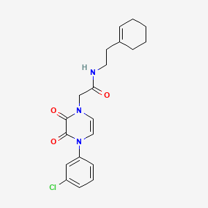 molecular formula C20H22ClN3O3 B2559564 2-(4-(3-氯苯基)-2,3-二氧代-3,4-二氢吡嗪-1(2H)-基)-N-(2-(环己-1-烯-1-基)乙基)乙酰胺 CAS No. 1421526-13-7